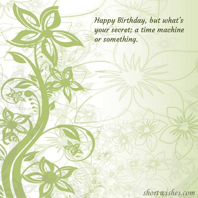 E-card with green painted flowers