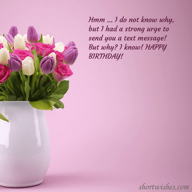 Birthday ecard with tulips in a vase