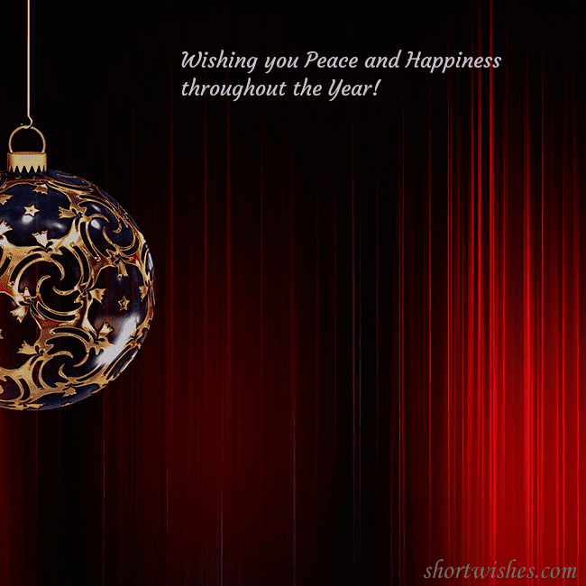 Red postcard with a luxurious Christmas tree decoration