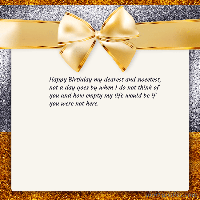 E-card with a gold shimmering ribbon