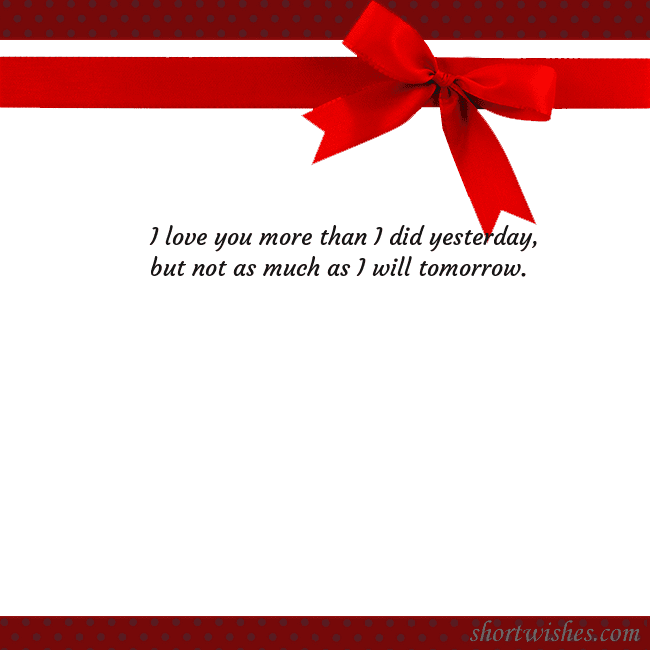 Greeting ecard with red ribbon