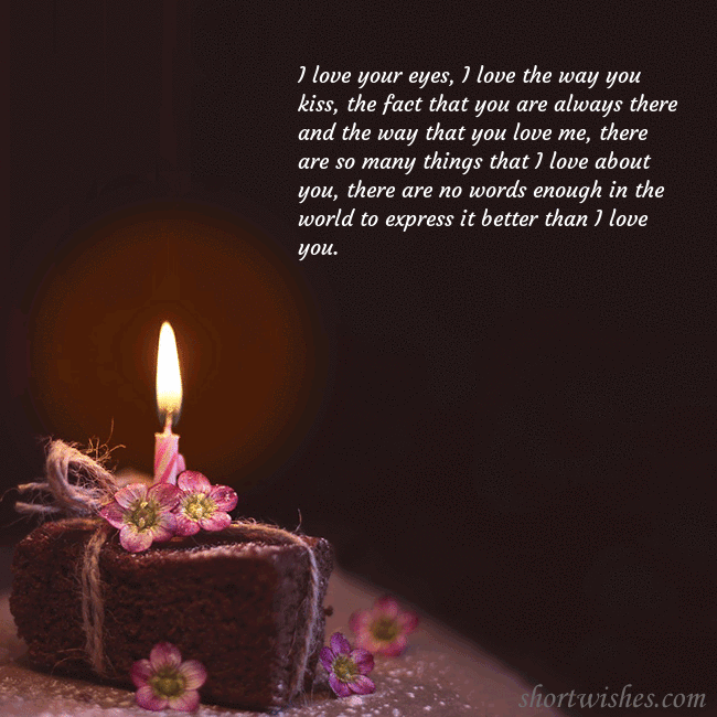 Animated greeting card - a cake with a burning candle