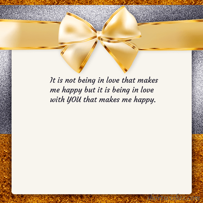 E-card with a gold shimmering ribbon