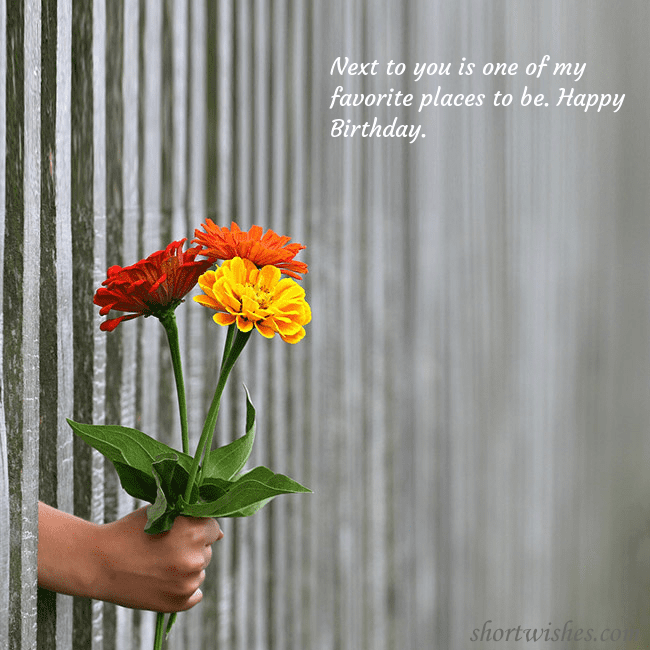 Electronic card with a bouquet of flowers