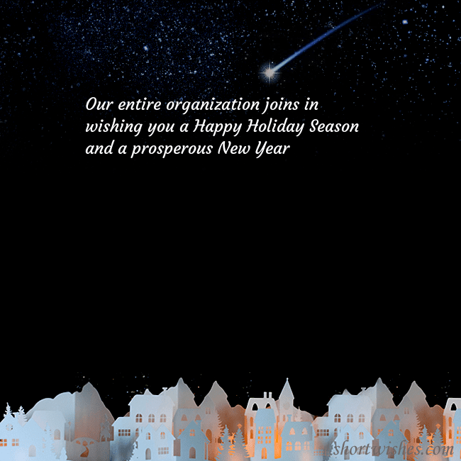 New year ecard with the night in the small town