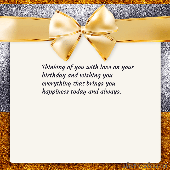 E-card with a gold shimmering ribbon