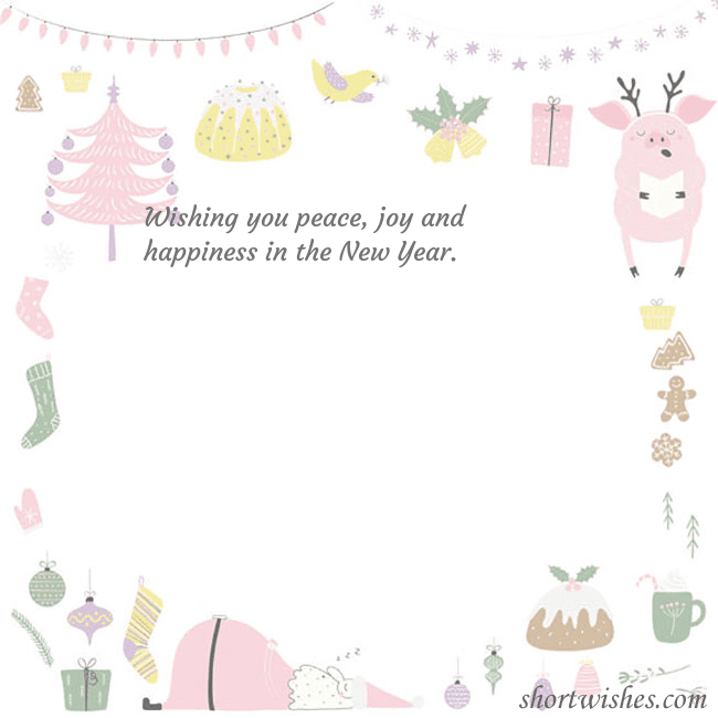 New Year's card with a singing pig