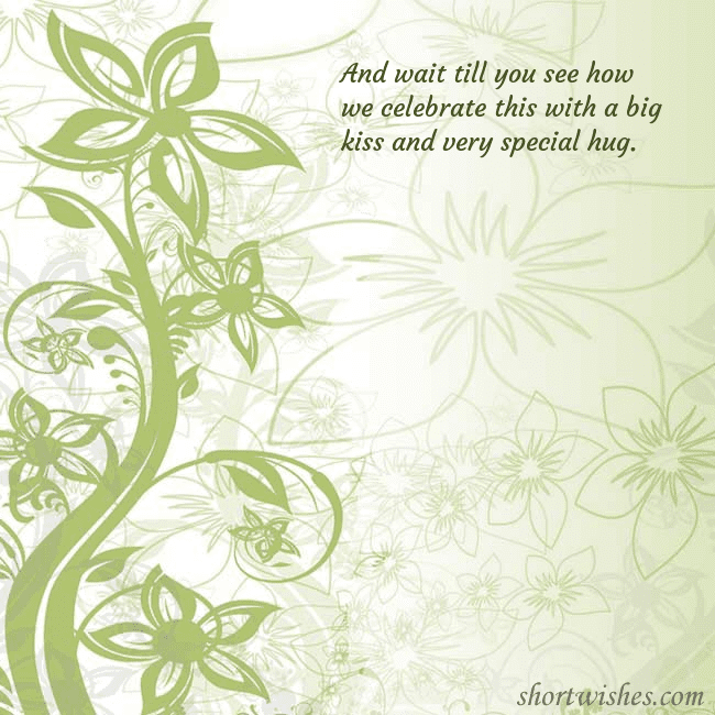 E-card with green painted flowers