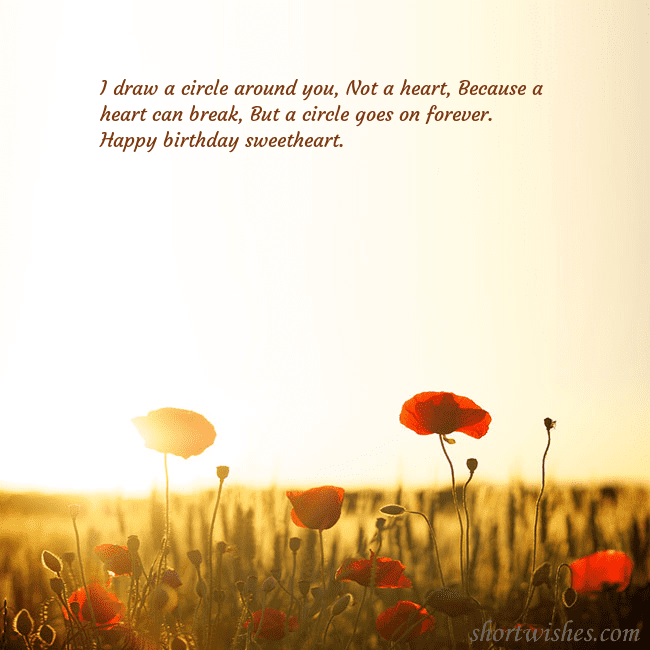 E-card with a field of poppies drowning in the sun