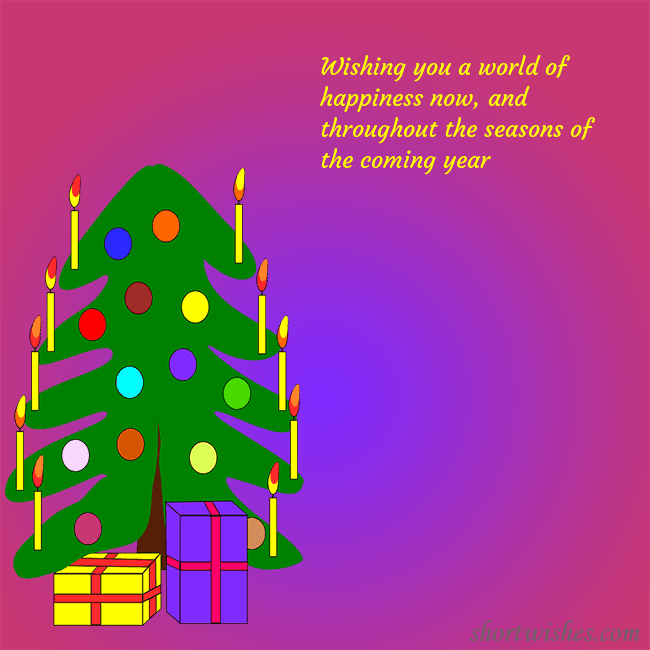 A postcard with a drawn Christmas tree