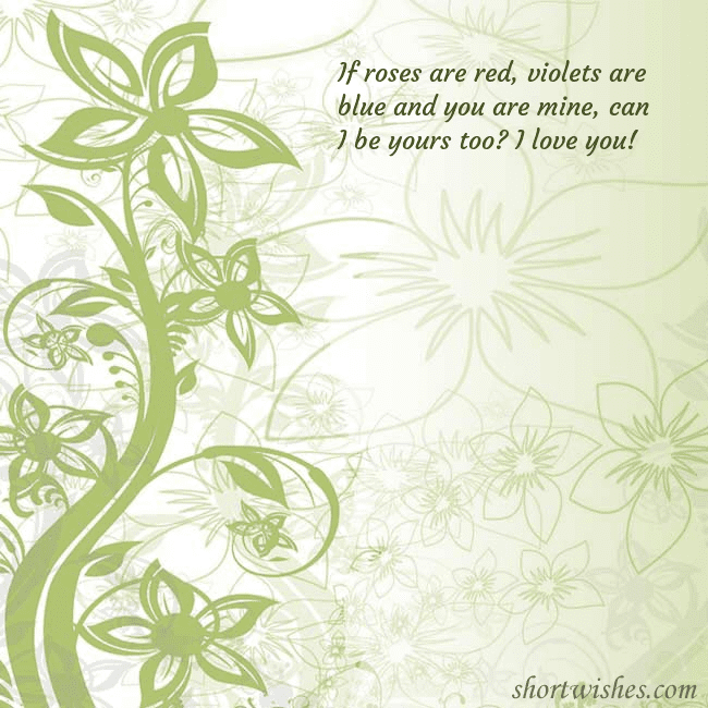 E-card with green painted flowers