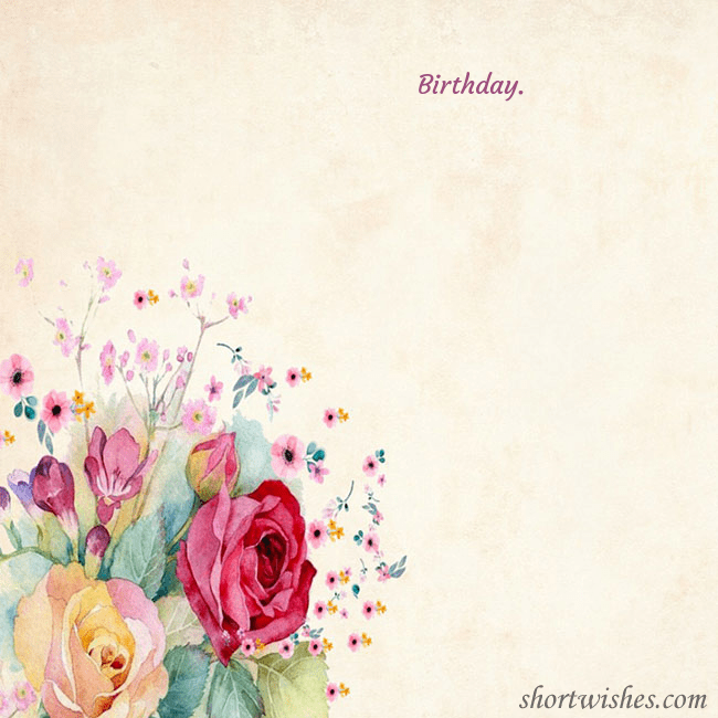 E-card with watercolor painted roses