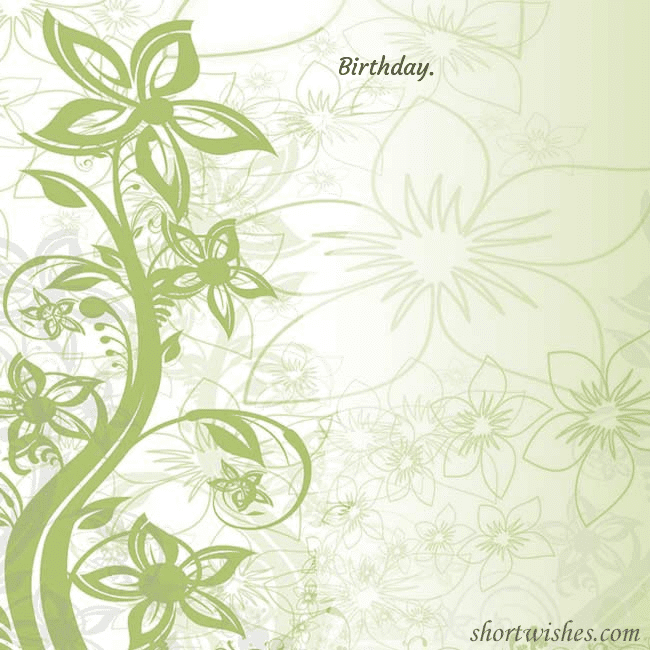 E-card with green painted flowers