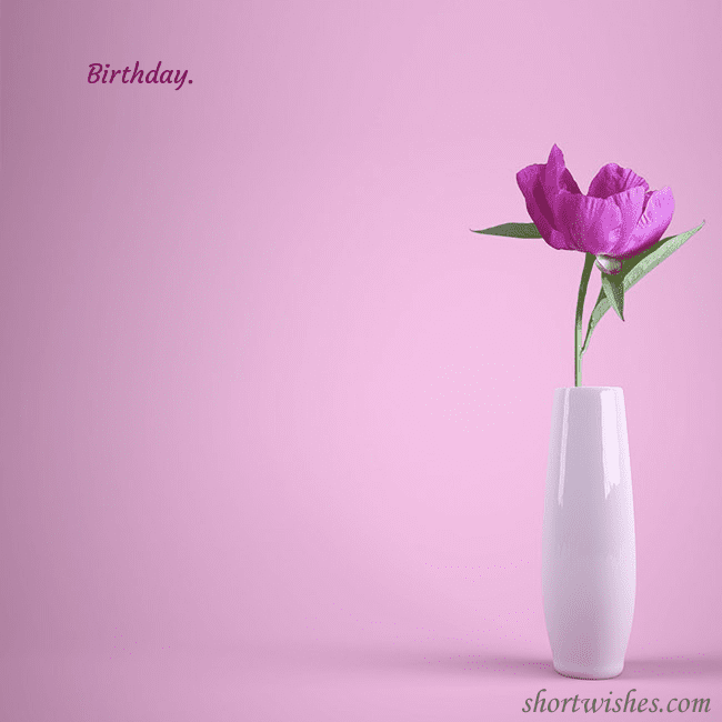 Electronic postcard with a peony in a vase