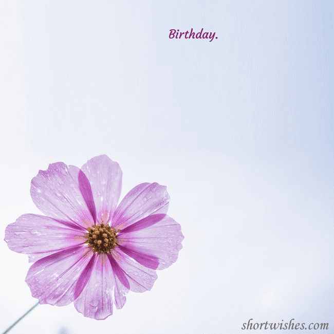 Electronic card with a purple flower