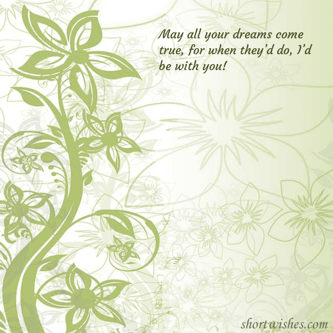 E-card with green painted flowers