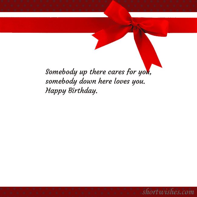 Greeting ecard with red ribbon