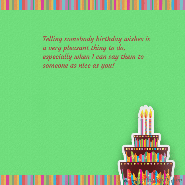 Green ecard with a birthday cake