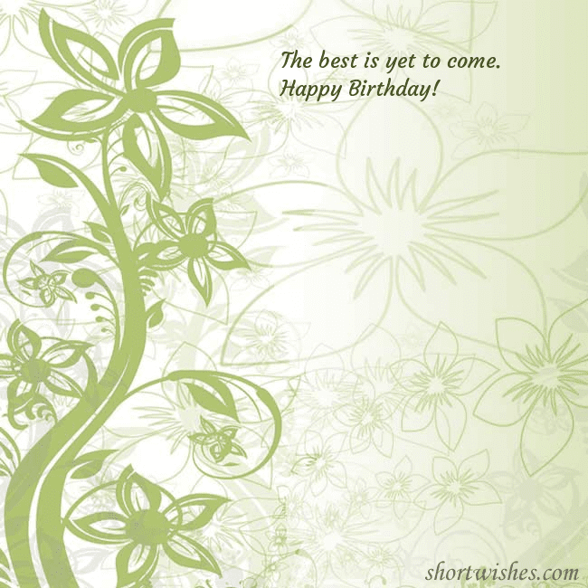 E-card with green painted flowers