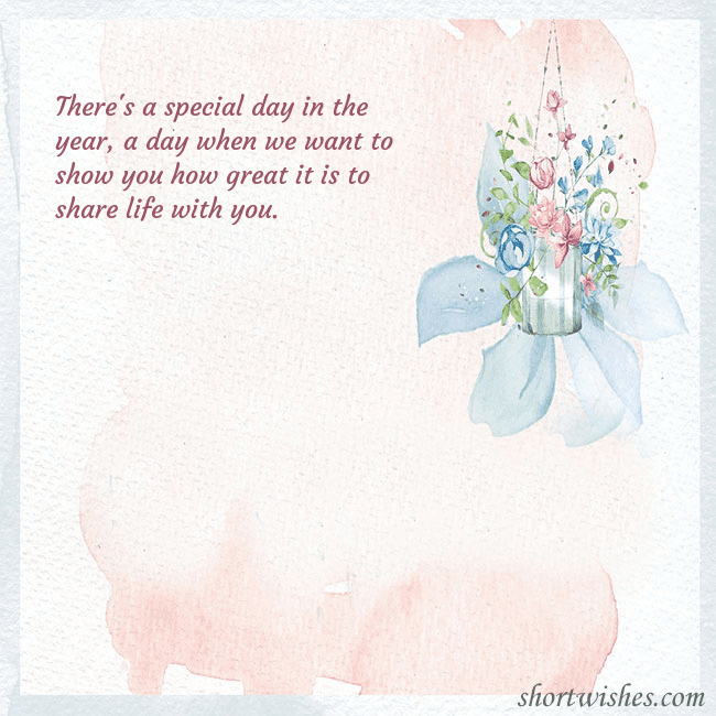 Ecard with watercolor painted flowers