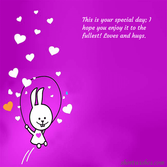 Greeting ecard with a funny bunny