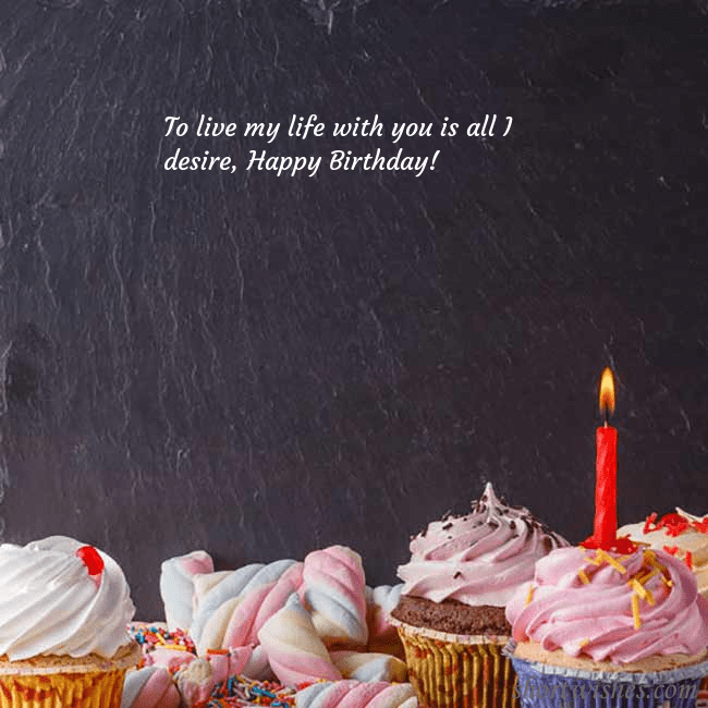 Birthday ecard with cupcakes and a candle