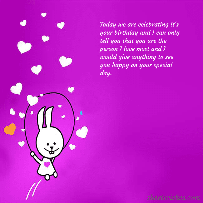 Greeting ecard with a funny bunny