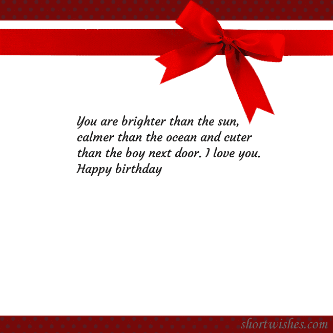 Greeting ecard with red ribbon