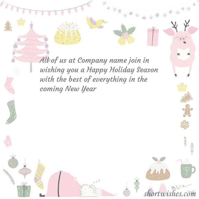 New Year's card with a singing pig