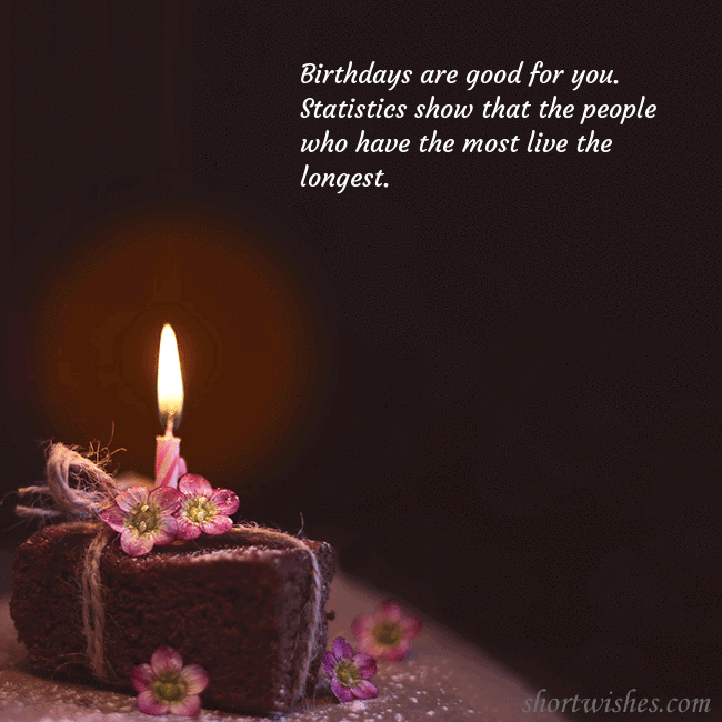 Animated greeting card - a cake with a burning candle