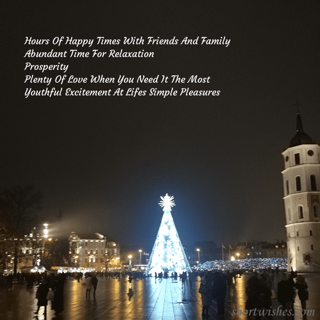 Postcard with a Christmas tree near the cathedral