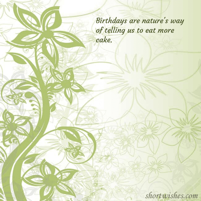 E-card with green painted flowers