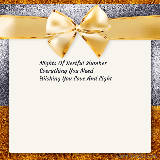 E-card with a gold shimmering ribbon