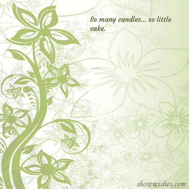 E-card with green painted flowers