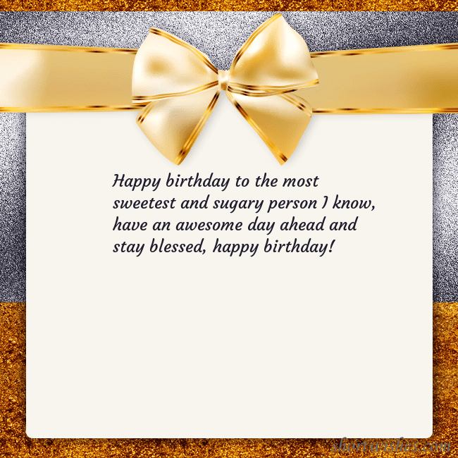 E-card with a gold shimmering ribbon