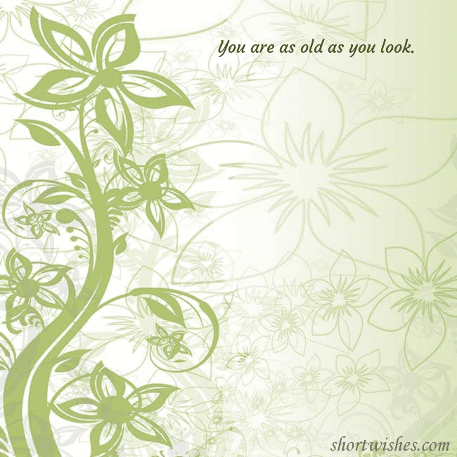 E-card with green painted flowers