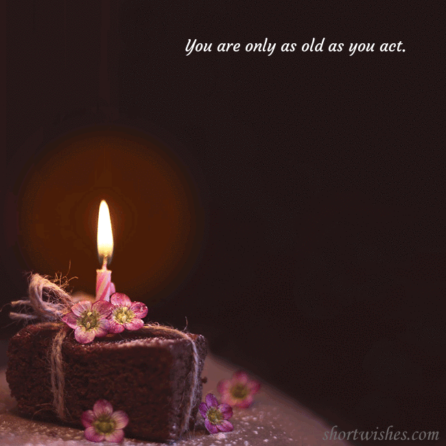 Animated greeting card - a cake with a burning candle