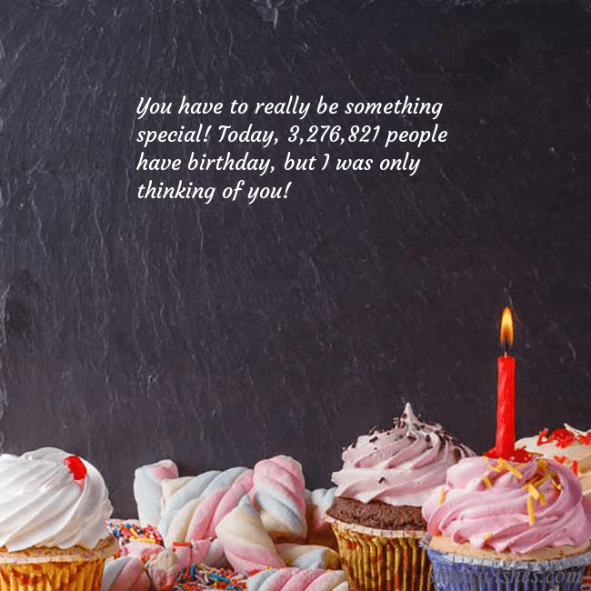 Birthday ecard with cupcakes and a candle