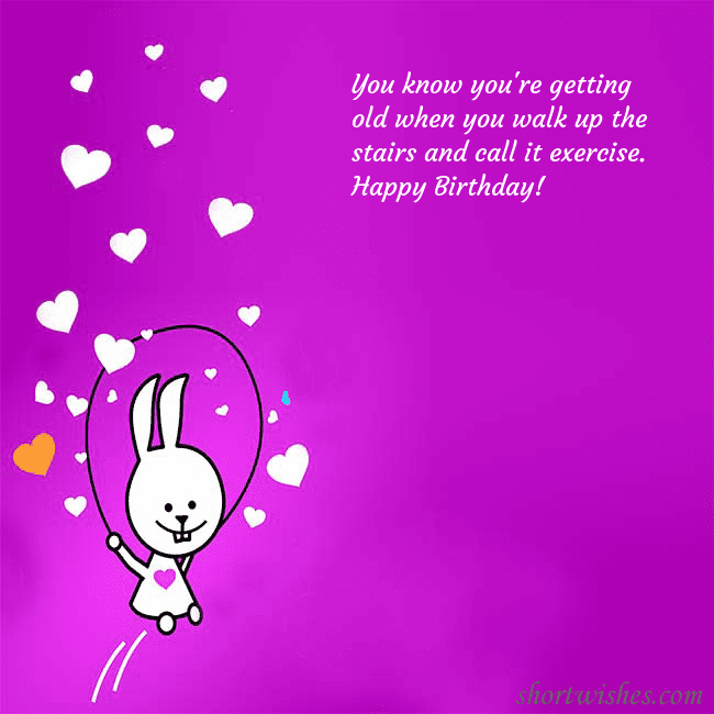 Greeting ecard with a funny bunny