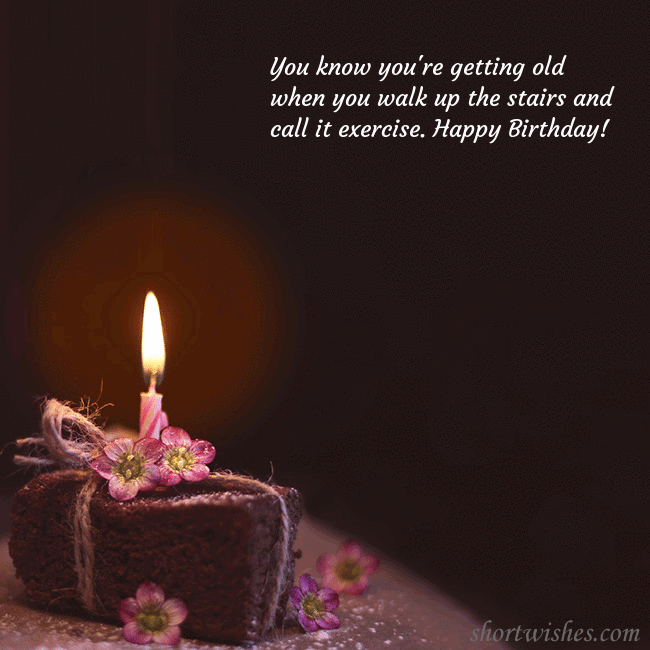 Animated greeting card - a cake with a burning candle