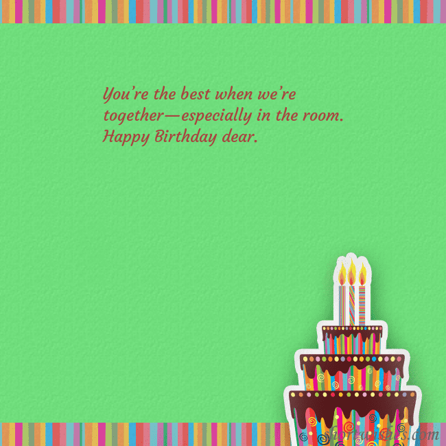 Green ecard with a birthday cake