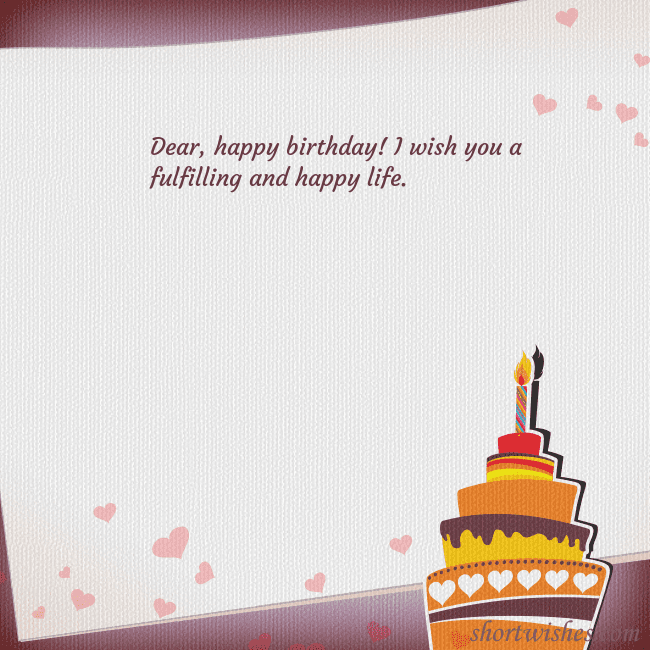 Birthday ecard with cake and one candle