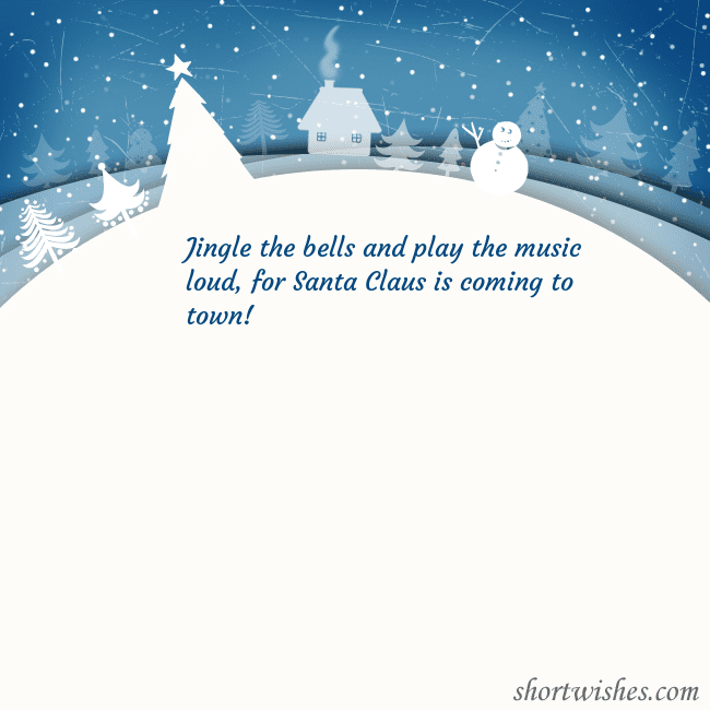 Christmas card with a snowy village