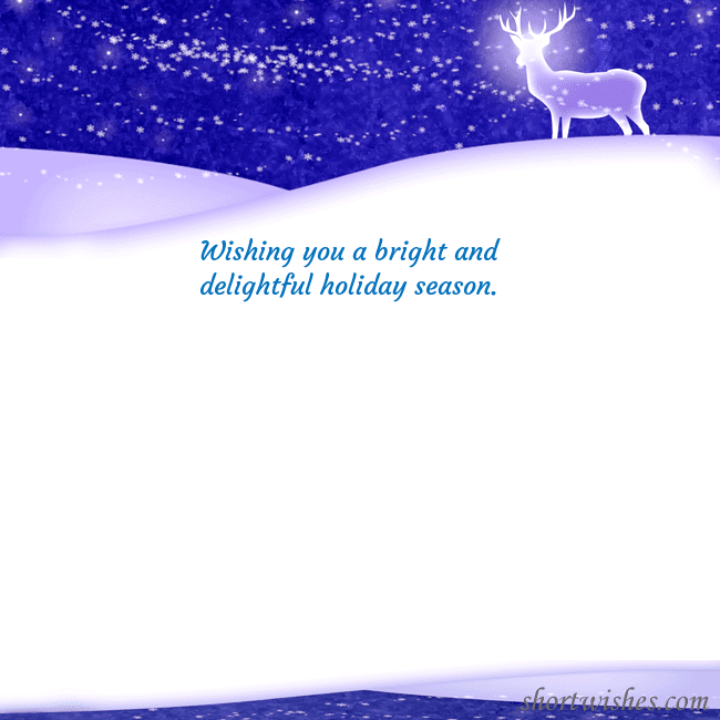 Postcard with a glittering deer