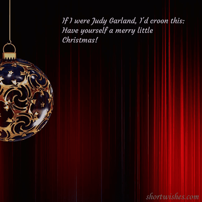 Red postcard with a luxurious Christmas tree decoration