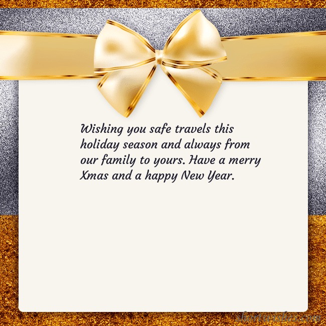 E-card with a gold shimmering ribbon