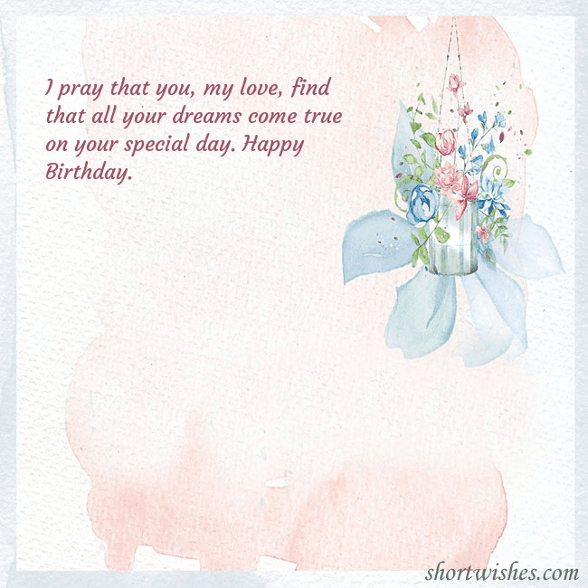 Ecard with watercolor painted flowers