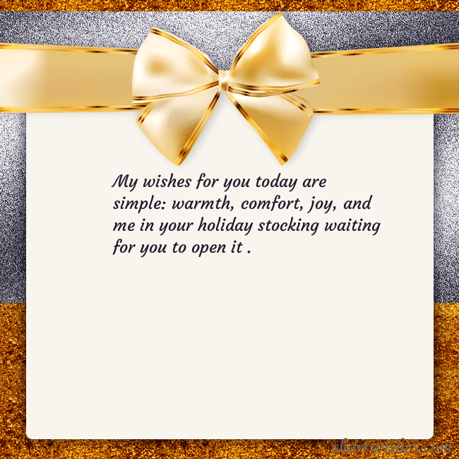 E-card with a gold shimmering ribbon