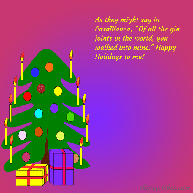 A postcard with a drawn Christmas tree