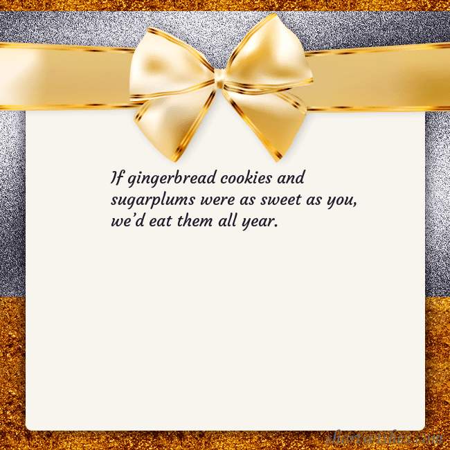 E-card with a gold shimmering ribbon